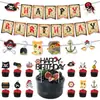 2025 Decoração de Festa Temática Caça ao Tesouro Piratas do Caribe Bandeira de Aniversário Bandeirola Conjunto de Balões Atacado Personalização