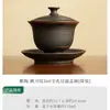 Conjunto Pessoal de Gaiwan de Argila Roxa com Três Peças de Grande Capacidade Anti-Escaldante Tigela de Chá Doméstica Conjunto de Chá Kung Fu