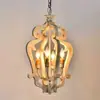 Lámpara Colgante Vintage Estilo Country Americano Francés de Madera Maciza con Acabado Deteriorado para Sala de Estar, Comedor, Dormitorio, Tienda de Ropa y Casa de Huéspedes