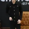 Chaqueta de Mezclilla para Hombre Moderna de Corte Holgado 2021 Juventud de Corte Delgado Chaqueta de Mezclilla Otoño Casual Chaqueta de Trabajo