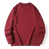 Sudadera de algodón peinado de peso pesado para otoño, manga larga, con puños acanalados, cuello redondo, estilo básico moderno, color liso, versátil, venta al por mayor de fábrica