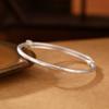 Pulsera de Plata S999 con Forma de Ciervo Plata Temperamento Retro Flor de Ciruelo Empuje y Tire Flor de Campana Personalizada Pulsera Versátil Mano Elegante