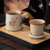 Taza de Oficina Kiln Ru Separación de Agua y Té Taza de Té de Gran Capacidad con Tapa Filtro Cerámica Gongfu Set de Té Taza para Preparar Té en la Oficina