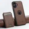 Adequado para iPhone 18 Promax 2 em 1 Magsafe Carregamento Sem Fio Magnético Porta-Cartões Capa de Couro para Celular