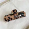 Nuevo Estilo Pinza para el Cabello Simple Leopardo Ácido Acético Pinza de Agarre alta calidad Cuadrada Grande Lujo Ligero Pinza de Tiburón Pinza de Agarre Accesorios para el Cabello Venta al por Mayor