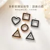 Colgantes de Collar Geométricos Cuadrados y Triangulares con Diamantes Incrustados y Técnica de Goteo de Aceite DIY Transfronterizos, Venta Directa del Fabricante, Se Pueden Mezclar al por Mayor