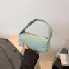 Bolso cuadrado pequeño portátil de pana retro de color sólido con hombros descubiertos y diseño de palo francés, nueva moda informal de otoño e invierno de 2023