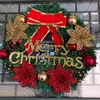 Corona de Navidad estilo americano, colgante decorativo para puerta de 30 cm, corona de vid colgante de nuevo estilo, 40 cm para decoración de patios, hoteles y centros comerciales