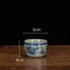 Juego de Té de Porcelana Azul y Blanco Peonía Tetera China Retro Olla con Asa para el Hogar Preparación de Té Azul y Blanco Cerámica Olla para Oficina