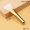 Pincel de Máscara Curto Dourado com Cabeça de Silicone Macia, Pincel de Maquiagem Especializado para Aplicar Máscaras de Argila, Aplicador de Máscara com Cerdas Macias, Colher