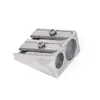Mini apontador de lápis criativo em liga de alumínio furo único/duplo Apontador de lápis chanfrado apontador de lápis de metal para estudante material de papelaria