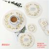 Manteles Individuales Redondos Escandinavos Estampados para Decoración del Hogar, Posavasos Aislantes, Manteles para Plato, Manteles para Tazón, Posavasos Simples Engrosados para Té y Manteles para Olla