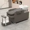 Sillón de peluquería para peinar el cabello Cama para lavar el cabello Cama para el cuidado del cabello Peluquería para hombres Cama para lavar el cabello Estilo de celebridad de internet Sillón semi-reclinable Lavabo profundo Cama para shampoo