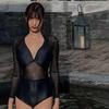 Genuíno Maiô de Uma Peça Feminino de Manga Comprida Anti-tela Malha Preto Sexy Pequeno Peito Biquíni de Cintura Alta Slim-fit Emagrecimento Decote em V