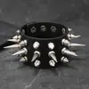 Exagerado Nuevo Joyería Europea y Americana Punk Personalizado Estilo Remache Espiga Pulsera de Piel de Vaca Tendencia Escenario Pulsera para Hombre