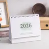 Calendario de Escritorio Nuevo 2026 Color Degradado Estilo Fresco Calendario de Registro Adorno de Escritorio Cuaderno Versión en Inglés