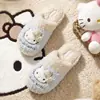 Pantuflas de Algodón de Gatito para Mujer 2026 Nuevo Estilo Otoño Invierno Interiores Hogar Lindas Antideslizantes Peludas para el Piso