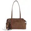 Bolso de mano de gamuza retro simple coreano para mujer Otoño/Invierno 2026 Nuevo para el trabajo Gran capacidad Hombro único Bolso de axila