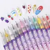 Kit de Canetas para Nail Art DIY Transfronteiriço 12 Cores Tinta Acrílica Secagem Rápida Canetas para Pontilhismo e Desenho de Linhas