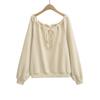 25 Nuevos Tops de Verano con Cordón para Chicas Atrevidas, Sudaderas Coreanas Sexy de Hombro Caído de Manga Larga para Chicas Dulces