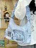 Bolsa Ita Shuai Mijia Estilo Japonés con Patrón de Estrellas para Mujer, Bolso de Hombro de Gran Capacidad, Estilo Dulce para Niñas, Bolso Cruzado para Estudiantes de Secundaria