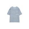 Pessoa Preguiçosa Fashion! Camiseta Tricô Relaxada de Manga Curta com Listras e Bolso em Tencel Triacetato Macio e Fresco