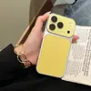 Textura de Cuero de Lichi Diseño de Ventana Grande Adecuado para Funda de Teléfono iPhone 17, Cobertura Total, Color Sólido, Sensación Similar a la Piel, Cubierta Protectora Anticaídas para Apple 16