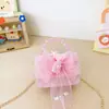 Bolsa Infantil com Laço 2026 Nova Bolsa Transversal para Meninas, Bolsa de Mão com Pérolas, Bolsa de Princesa, Pequena Carteira de Moedas Estilo Chanel
