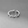 Nalan Plata s925 Anillo de Ola Torcida Distintivo de Moda Estilo Coreano para Mujer Anillo Espiral Abierto Simple J6750