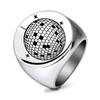 Anillo de tierra redondo liso con láser de personalidad de acero inoxidable europeo y americano 22MM redondo liso láser Logo al por mayor
