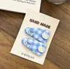 ¡Oso Azul Leche! Lindo Pinza para el Cabello de Tela Azul con Puntos, Adorable Pasador Infantil para Flequillo y Cabello Suelto