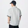 Ropa de Hombre Xintang Camisa de manga corta de verano para hombre, camisa POLO vintage con cuello de solapa, camisa casual de media manga, Lyocell