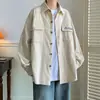 Nova Camisa de Manga Longa Versátil Casual Solta para Trabalho Masculino, Camisa Jaqueta Simples e Estilosa, Primavera e Outono de 2026