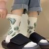 Calcetines de algodón deshilachados irregulares anti-desgaste personalizados de verano Oasis Lake calcetines de media caña pareja para hombres y mujeres ins modernos primavera y otoño