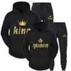 Sudaderas con Capucha Estampadas de Marca de Tendencia Otoñal Europea y Americana para Hombres y Mujeres, Conjuntos Deportivos Casuales y Pantalones de Chándal de Dos Piezas para Parejas