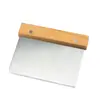 Raspador de rolos de arroz de aço inoxidável cabo de madeira raspador de farinha balança de raspagem de farinha massa ferrugem aço fatias de farinha cozinha cozimento raspador de creme