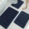 Juego Transfronterizo de 3 Piezas de Alfombrillas de Baño Rayadas, Alfombras Pequeñas de Franela, Felpudos Bordados Absorbentes para Baño, Felpudos para Puerta de Entrada