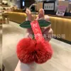 Colgante de Felpa con Diseño de Caqui Pequeño, Caqui de Imitación de Piel de Conejo, Llavero Colgante de Bola de Felpa para Bolsa