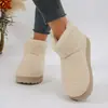 Botines de mujer cálidos, con suela gruesa y forro de felpa para otoño e invierno, adecuados para ir de compras y salir, disponibles en negro y beige