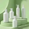 Disponibles Botellas Redondas Blancas de Hombro de 250/300 ml, Botellas de Plástico Tipo Prensa de 500 ml para Champú, Gel de Ducha y Loción