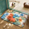 Alfombrilla de suelo de terciopelo de cristal floral de alta venta en temu, cachemir sintético, alfombrilla para la entrada del hogar, resistente a la suciedad y al desgaste, alfombrilla de puerta en stock