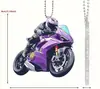 Motocicleta 2D accesorio de decoración trasera bolsa amuleto colgante de coche artículo popular de venta caliente acrílico regalo popular transfronterizo artículo de dibujos animados