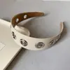 Diadema de Cuero Ancha Personalizada Estilo Nuevo Transfronteriza, Diadema Metálica Hueca Simple Estilo Punk, Accesorio para el Cabello, Tocado