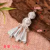 Pasador de Estilo Étnico con Borlas, Plata Miao Vintage, Hanfu Chino Tradicional, Estilo Antiguo, Accesorio para el Cabello para el Borde de la Túnica de Guerra para Mujeres