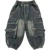 Pantalones vaqueros para niño, ropa infantil de otoño, nuevo estilo 2026, pantalones casuales de trabajo frescos para primavera y otoño para niños pequeños