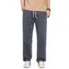 MP/Verão Calça de Sarja Lavada de Pierna Larga Masculina Macacão Vintage Estilo Americano Calça Reta Solta Calça Casual Masculina