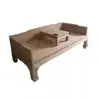 Cama Luohan de Olmo Branco sem acabamento Empurrar-puxar Corpo branco Cama toda em madeira maciça Sofá-cama Antigo Móveis Chineses Escultura