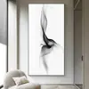 Geometría Moderna Blanco y Negro Línea Pintura Decorativa para Dormitorio Abstracta Minimalista Sala de Estar Comedor Pintura Colgante Porche Lejos frente a la puerta