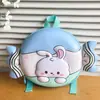 Mochila de dibujos animados con forma de conejo y caramelo para niños y niñas, con un diseño de color contrastante y un patrón de cáscara de huevo, un nuevo estilo de mochila pequeña para niños de preescolar