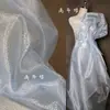 Accesorio de Hilo de Cristal Color Café Dorado Malla de Luz de Agua Alta Densidad Organza Dura Hecho a Mano DIY Arreglo Tejido de Diseñador